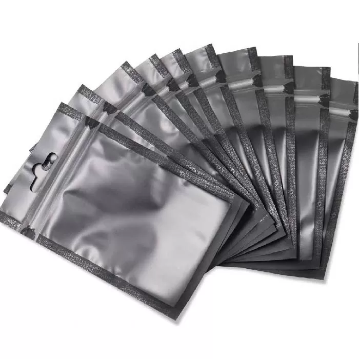 Mylar Bags | 28g Capacity, Matte Black/ClearWindow (50pcs)