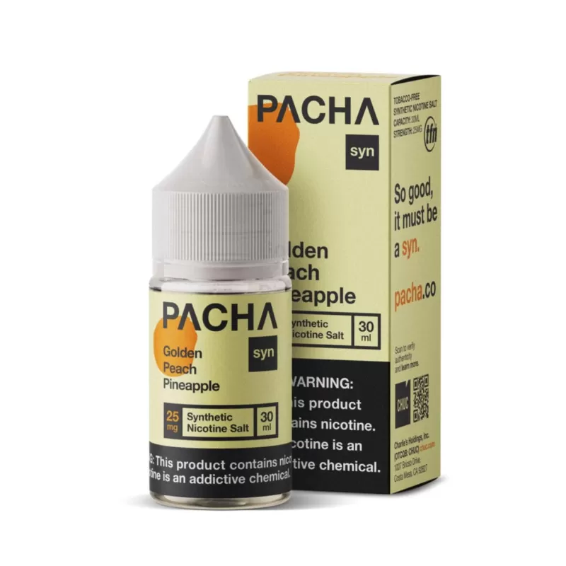 PACHA syn Golden Peach Pineapple 30ml Nic Salt Vape Juice – Pachamama