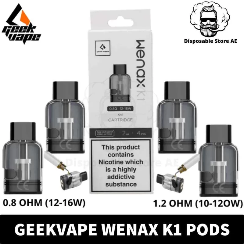 GEEKVAPE Wenax K1 Pods 0.8ohm, 1.2ohm Replacement Pods in Dubai, UAE – 3 Pieces Per Pack - Image 3