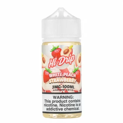 Hi-Drip Pre-Steeped Vape Juice: White Peach Strawberry 100mL