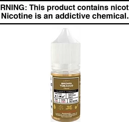 LIGHT CLASSIC BROWN TOBACCO BY GLAS BASIX NIC SALTS 30ML