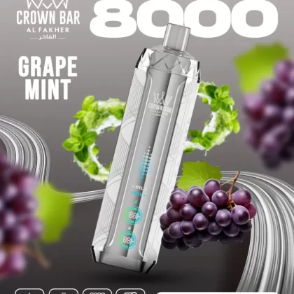 Al Fakher Crown Bar Crystal V2 8000 Grape Mint