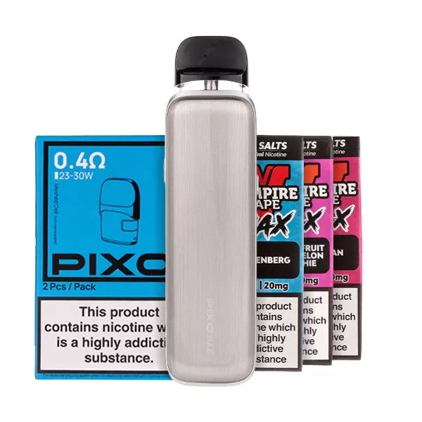 Aspire Pixo Max Pod Kit Bundle - Brushed Silver / 0.6ohm - Image 2