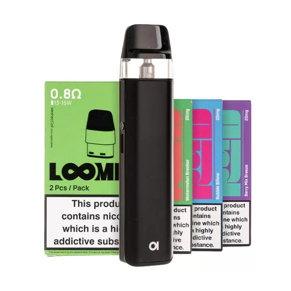 Aspire Loomix Pod Kit Bundle - Midnight Black / 0.6ohm - Image 2