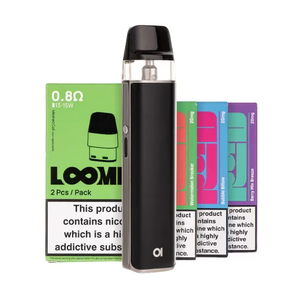 Aspire Loomix Pod Kit Bundle - Purple Gold / 0.4ohm - Image 3