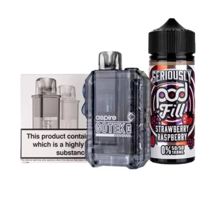 Aspire GoTek X Nicotine Free Bundle - Translucent Black / 0.6ohm