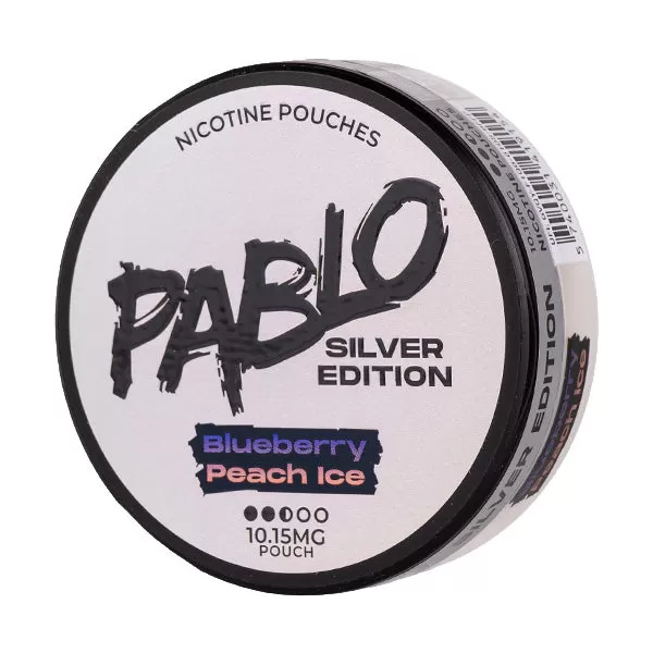 Blueberry Peach Ice Silver Edition Nicotine Pouches by Pablo