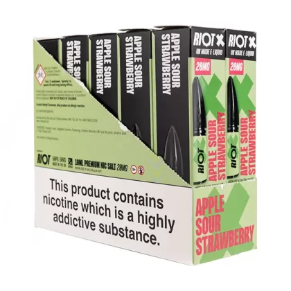 Riot X Nic Salt E-Liquids - Pack of 10 - Cherry Peach & Apple / 5mg