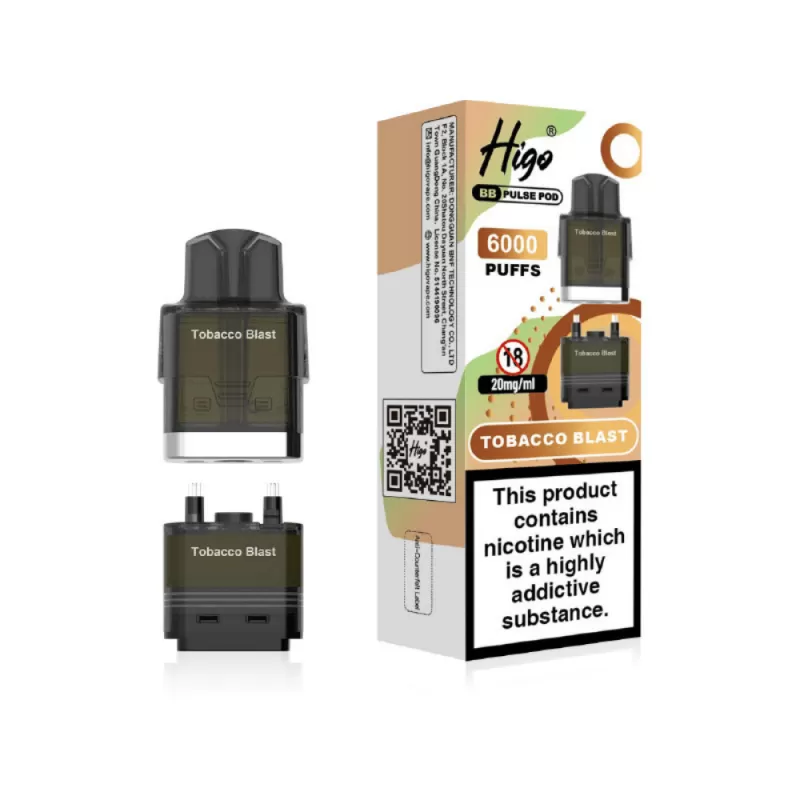Higo BB Pulse 6000 Prefilled Pod Tobacco Blast - 20mg