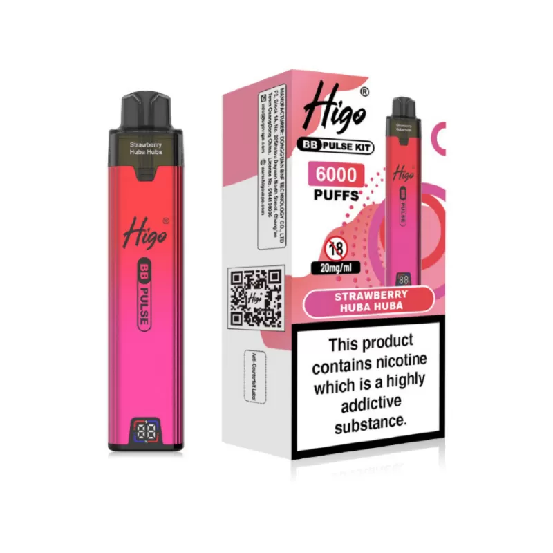 Higo BB Pulse 6000 Prefilled Pod Kit Strawberry Huba Huba - 20mg