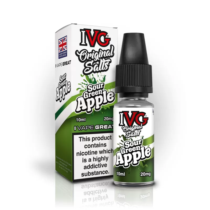 IVG Original Salts Sour Green Apple Nic Salt E-Liquid - 10mg