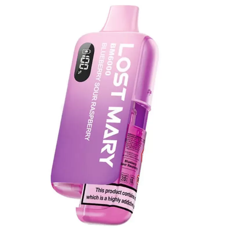 Lost Mary BM6000 Zero Nicotine Prefilled Pod Kit Blueberry Sour Raspberry - 0mg