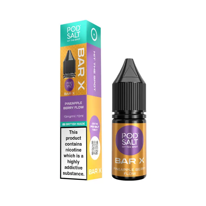 Pineapple Berry Flow Nic Salt E-Liquid by Pod Salt Bar X - 5 mg - Low Strength