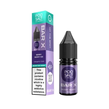 Berry Berry Ice Nic Salt E-Liquid by Pod Salt Bar X - 10 mg - Medium Strength