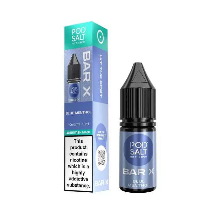 Blue Menthol Nic Salt E-Liquid by Pod Salt Bar X - 20 mg - High Strength