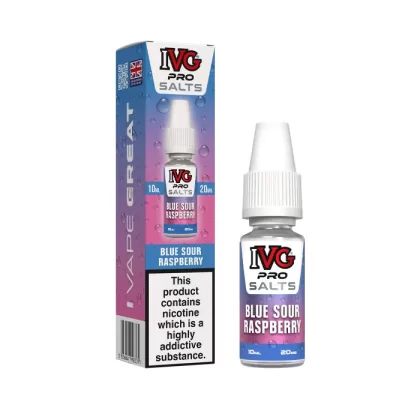 Blue Sour Raspberry Nic Salt E-Liquid by IVG Pro - 10 mg - Medium Strength