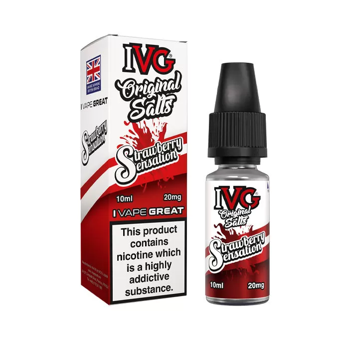 Strawberry Sensation Nic Salt E-Liquid by IVG Original - 20 mg - High Strength