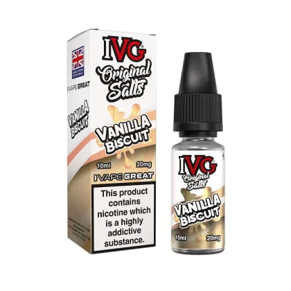 Vanilla Biscuit Nic Salt E-Liquid by IVG Original - 10 mg - Medium Strength