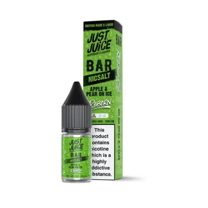 Apple & Pear on Ice Nic Salt E-Liquid by Just Juice Bar Reborn - 10 mg - Medium Strength