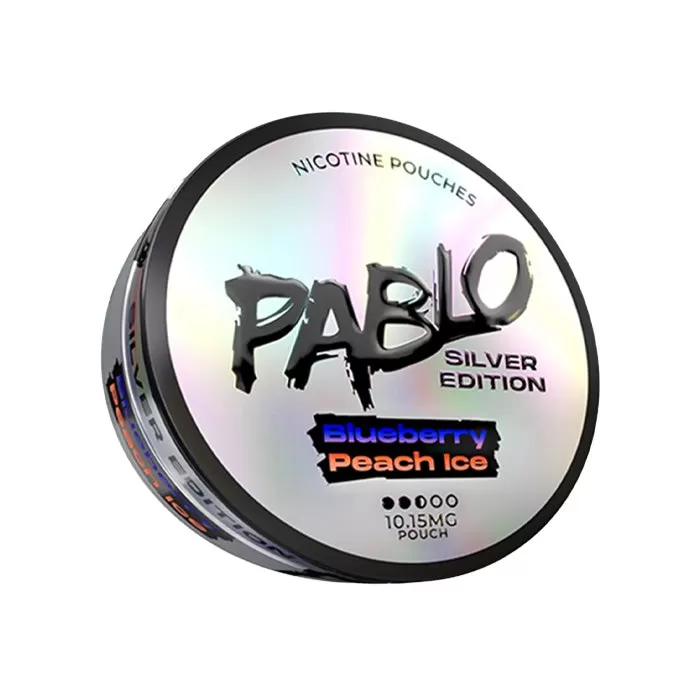 Pablo Blueberry Peach Ice Silver Edition Nicotine Pouches - Medium - 10.15mg