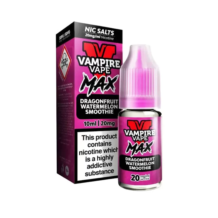 Dragonfruit Watermelon Smoothie Nic Salt E-Liquid by Vampire Vape Max - 20 mg - High Strength