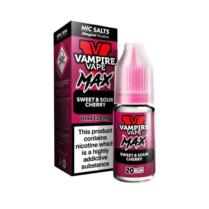 Sweet & Sour Cherry Nic Salt E-Liquid by Vampire Vape Max - 20 mg - High Strength
