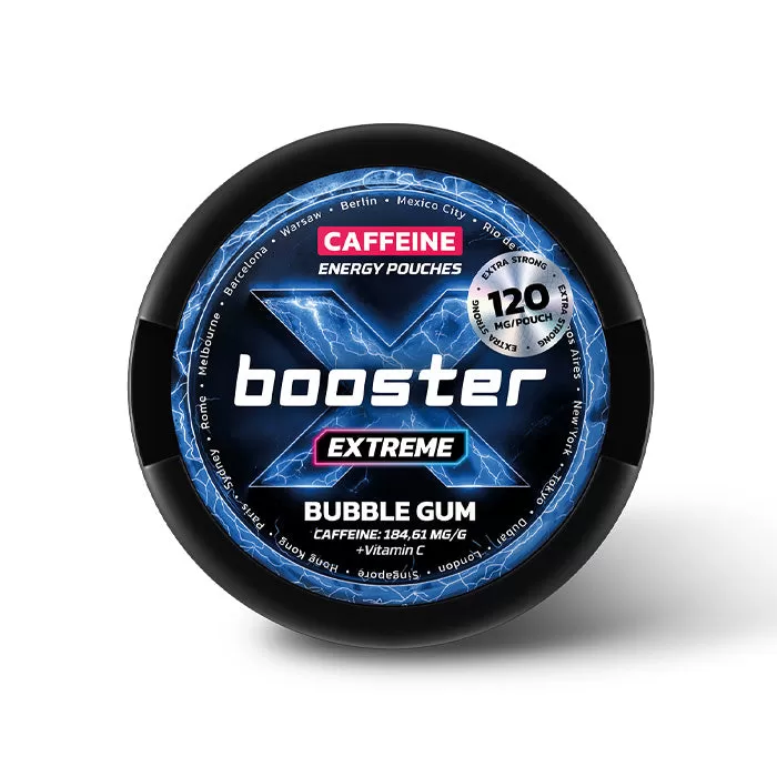 Bubble Gum X-Booster Caffeine Energy Pouches