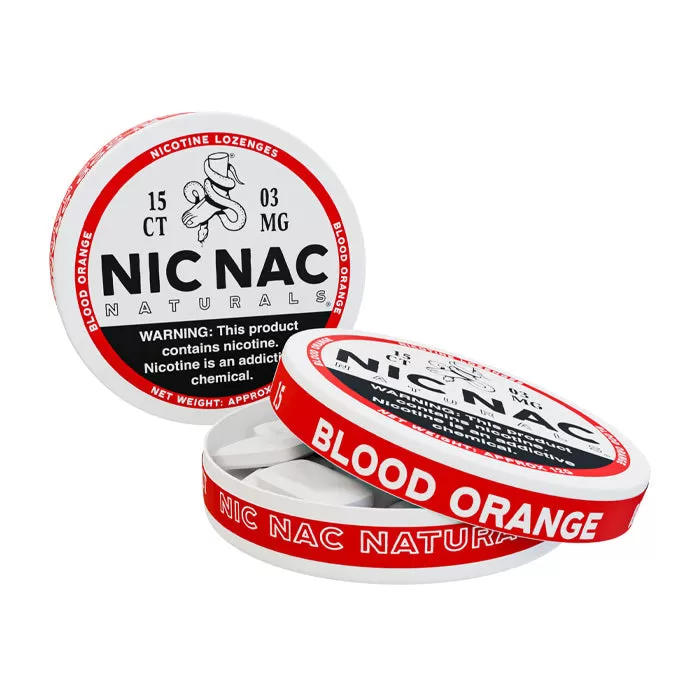 Nic Nac Blood Orange Nicotine Lozenges - 15 per can - 6 mg - Image 2