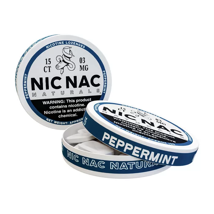 Nic Nac Peppermint Nicotine Lozenges - 20 per can - 9 mg - Image 2