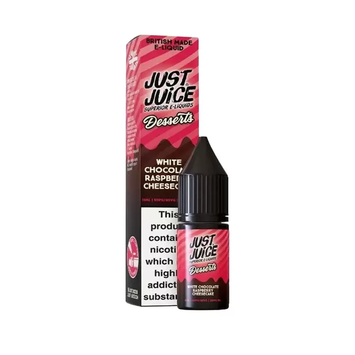 White Chocolate Raspberry Cheesecake Nic Salt E-Liquid by Just Juice Desserts - 10 mg - Medium Strength