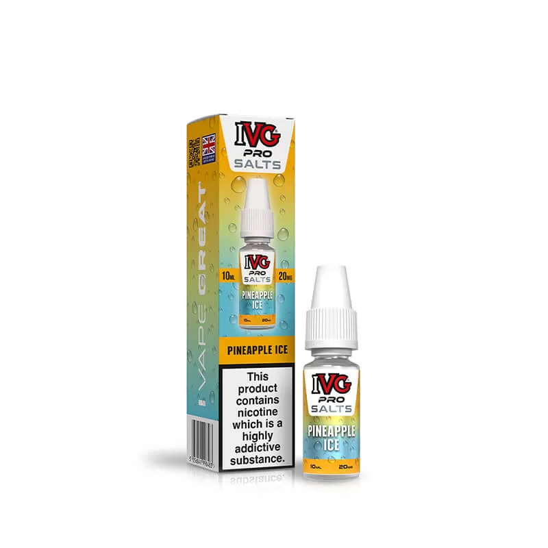 IVG Pro Salts Pineapple Ice 10ml E-Liquid - 10mg - Image 2