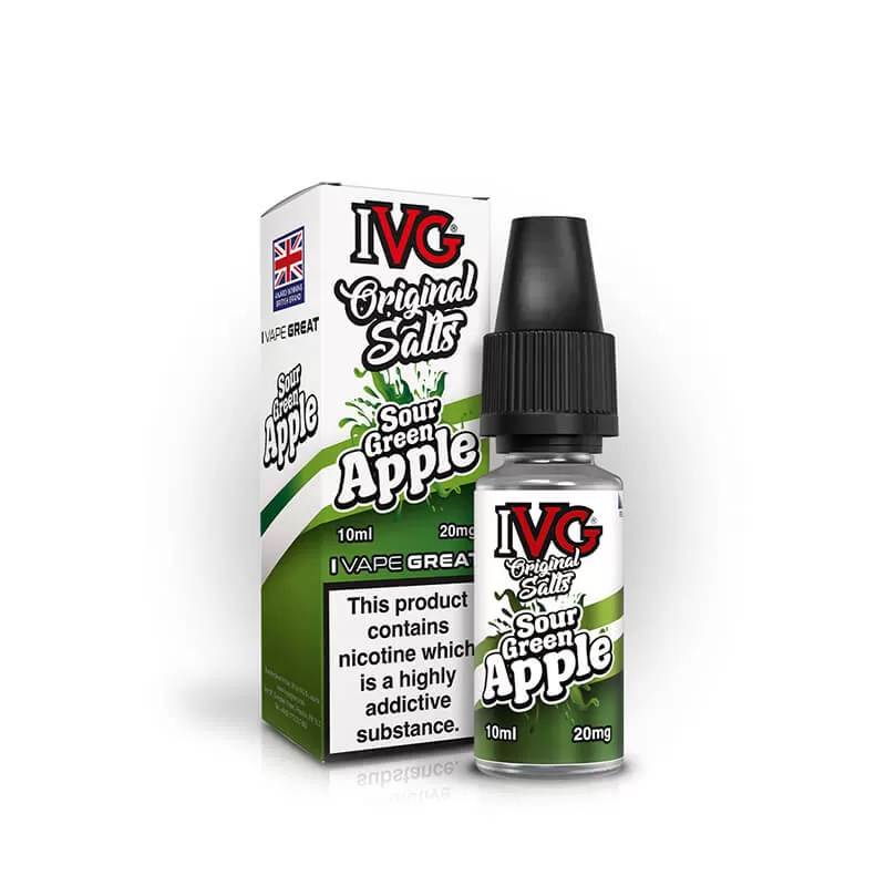 IVG Original Salts Sour Green Apple 10ml E-Liquid - 20mg - Image 2