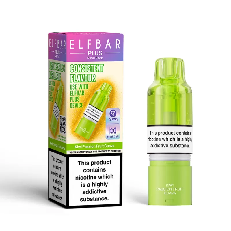 Elf Bar Plus Kiwi Passionfruit Guava Prefilled Pod + Refill - 20mg