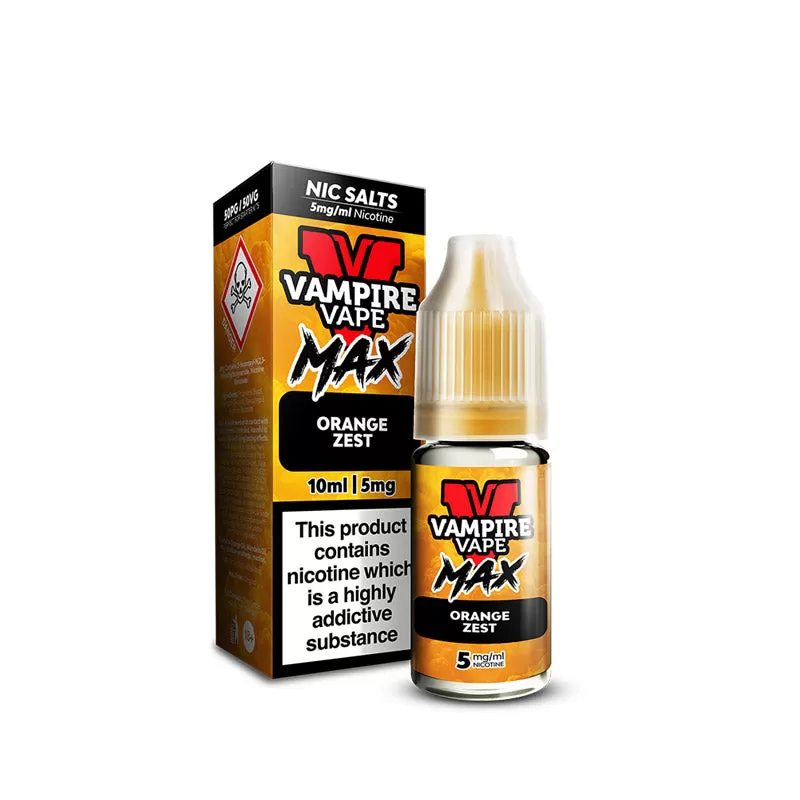 Vampire Vape MAX Orange Zest Nic Salt E-Liquid 10ml - 10mg - Image 2