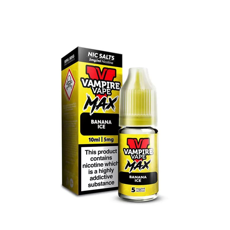 Vampire Vape MAX Banana Ice Nic Salt E-Liquid 10ml - 10mg - Image 2