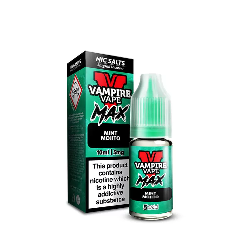 Vampire Vape MAX Mint Mojito Nic Salt E-Liquid 10ml - 5mg - Image 2