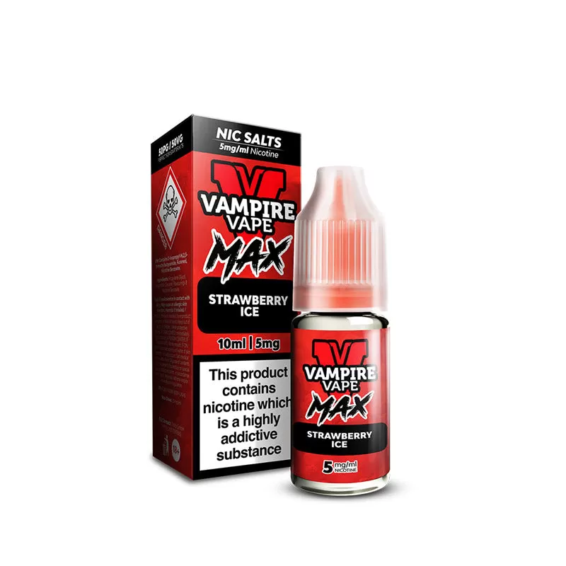 Vampire Vape MAX Strawberry Ice Nic Salt E-Liquid 10ml - 10mg - Image 2