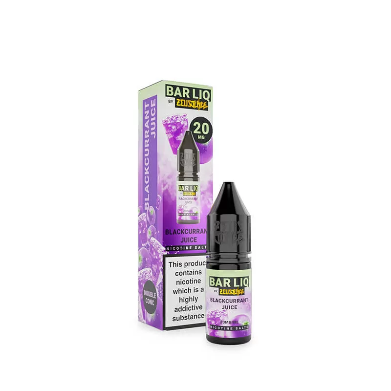 Zeus Juice Bar Liq Blackcurrant Juice Nic Salt E-Liquid 10ml - 20mg - Image 3