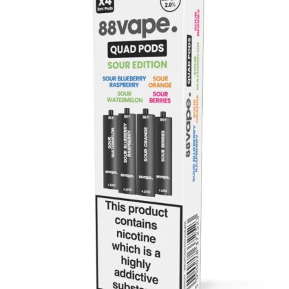 88Vape Quad Sour Edition Pods (x4) - 20mg (2%) - Exp 10/09/26