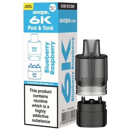 88Vape 6K Blueberry Raspberry Refill Pack - 20mg (2%)