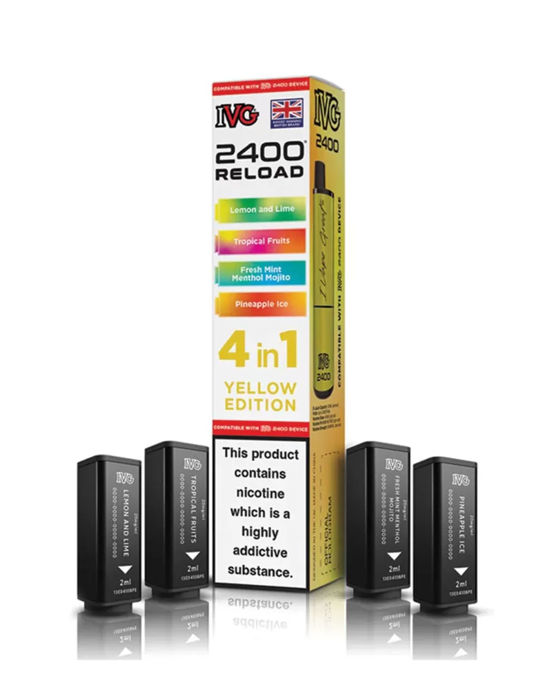 Yellow Edition IVG 2400 Reload Refill Pods (x4) - 20mg (2%) - Image 2
