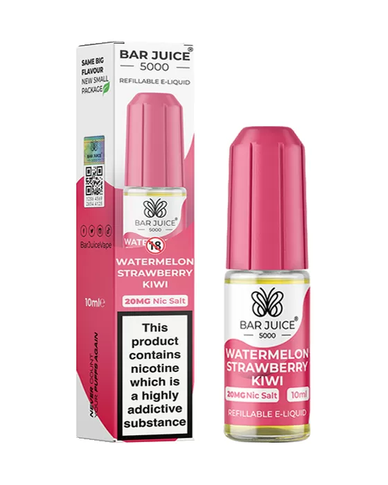 Watermelon Strawberry Kiwi Nic Salt E-Liquid - Bar Juice 5000 - 10mg - PG 55% - Image 3