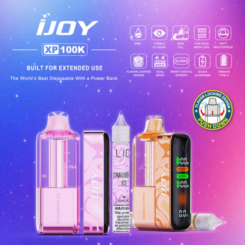 iJoy XP100K Refillable Disposable KIT TEXAS COMPLIANT - Blueberry Watermelon - Image 3