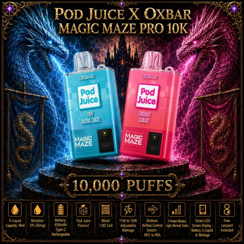 Pod Juice x OXBAR Magic Maze Pro 10K - Clear Emerald