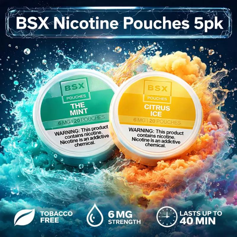 BSX Nicotine Pouches 5pk - The Mint / 12mg