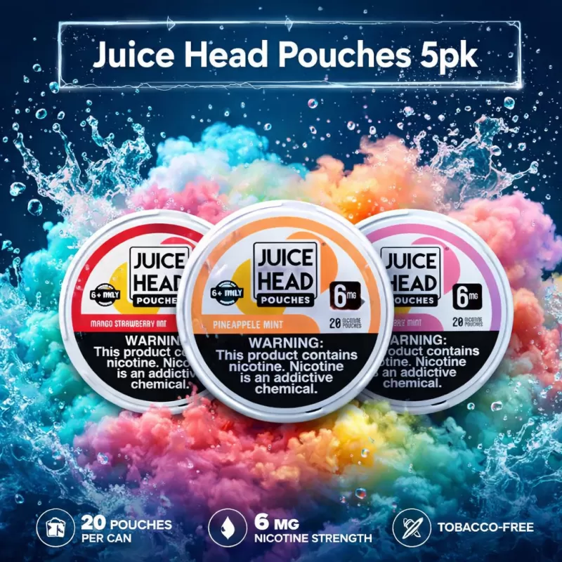 Juice Head Pouches 5pk PRE-PRICED (MSRP $1.99) - Watermelon Strawberry Mint / 6mg