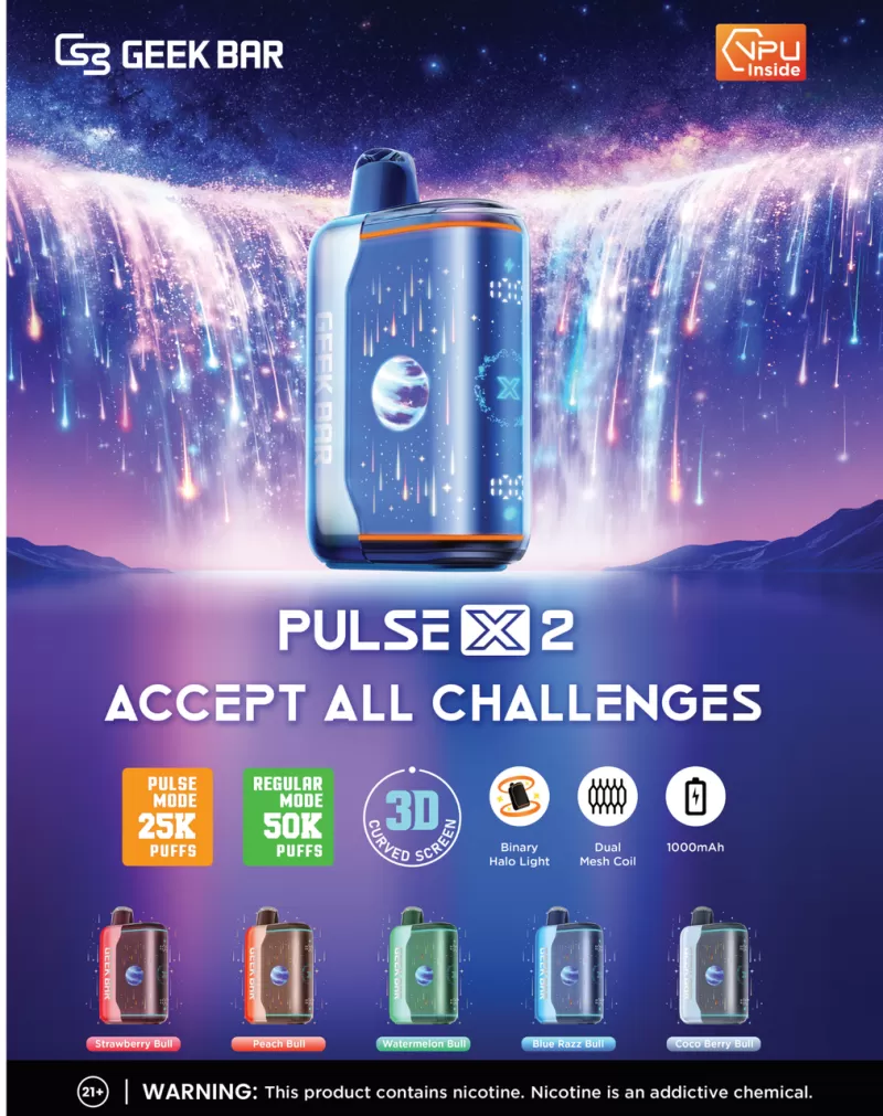 Geek Bar Pulse X 2 50K - Blue Razz Bull - Image 3