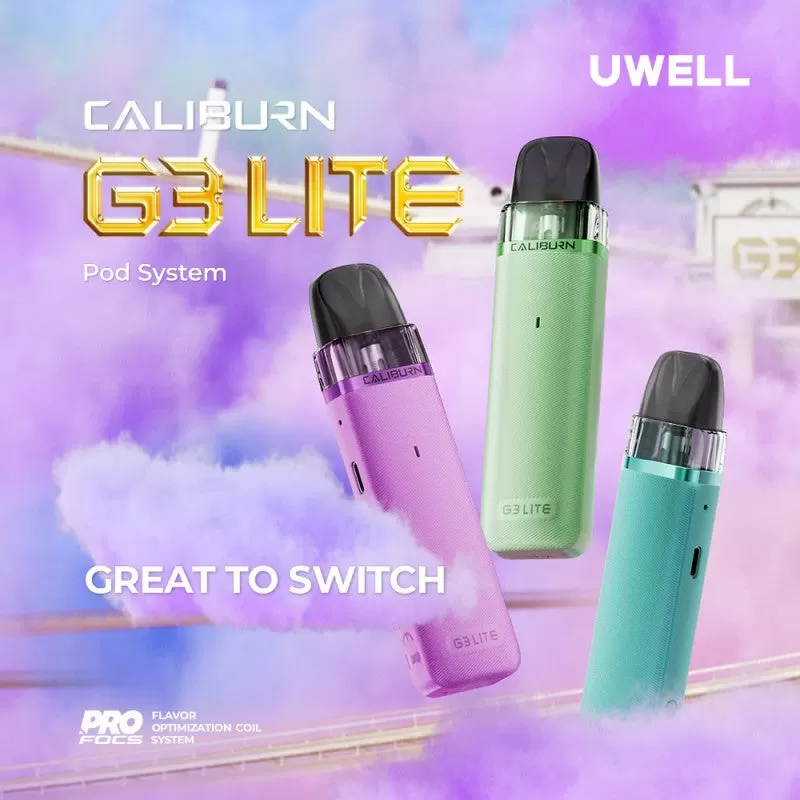 Uwell Caliburn G3 Lite Pod Kit - Pearl White / 0.9ohm (2.5ml) - Image 3
