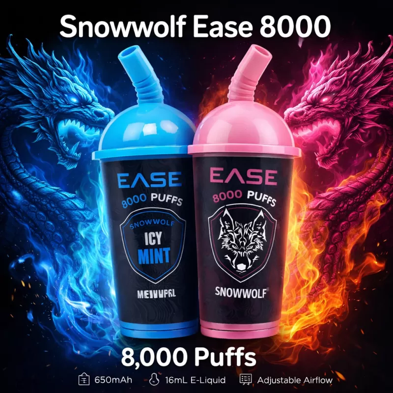 Snowwolf Ease 8000 - Lush Mango / 0% - Image 2