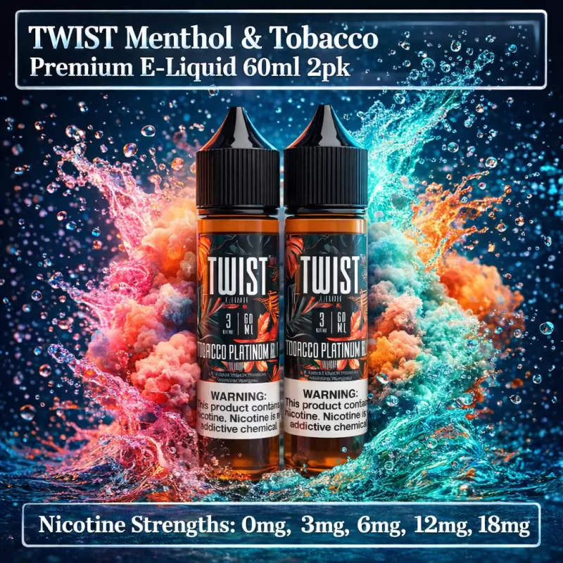 TWIST Menthol & Tobacco Premium E-Liquid 60ml 2pk - Tobacco Silver No. 1 / 3mg